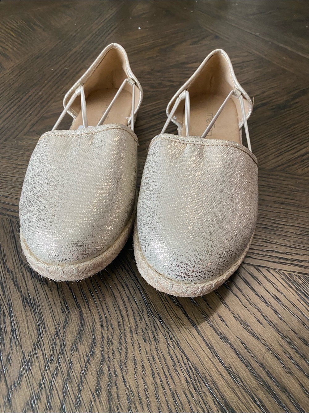 me too Metallic Champagne Espadrille Flats